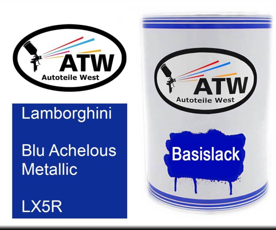 Lamborghini, Blu Achelous Metallic, LX5R: 500ml Lackdose, von ATW Autoteile West.